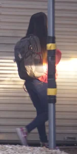 Girl next door teen walking to car in various tight jeans