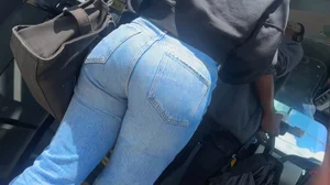 Thick asian in jeans