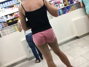 Very very sexy ass at the pharmacy line