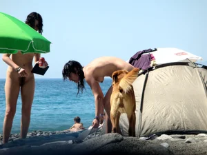 Nude beach and topless girls