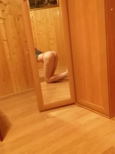 Ass in Pink Strings Home Mirror Selfie