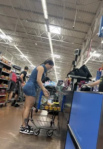 Big booty Latina in short blue dress (oc)