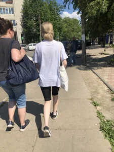 Cute skinny canidd teen in short leggings