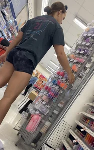 Bubble butt in tight little shorts