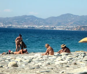 Nude beach and topless girls