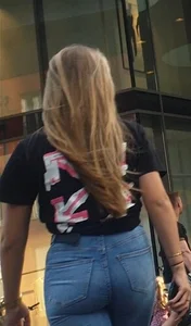 Various hot butts in tight jeans on the street and inside cafes, some teens too