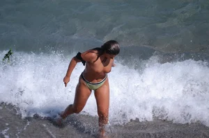 Verna topless beach girls out in the sun