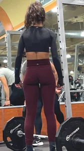 Sexy Fawn in Red Leggings — Amazing Petite Ass