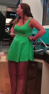 Chubby mature in a dress