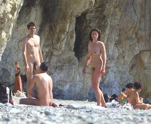 Nude beach and topless girls