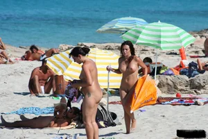 Bunch of sexy ladies on a nude beach