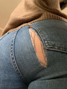 Torn Jeans on Booty Closeup