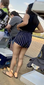 Latina Showing Cheeks at Baseball (Not OC)