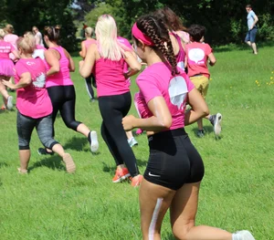 Candid track girls and runners