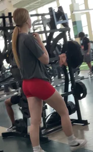 College Gym Girls (PART 40) RED SHORTS Edition