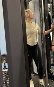 Blonde gym Girl with enormous big tight ass