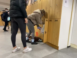 Girls With Very Hot Butts in Leggigns - Gym Locker Room Creepshots Series