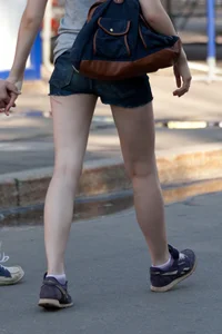 Street Creepshot Sexy Thin Legs with White Skin