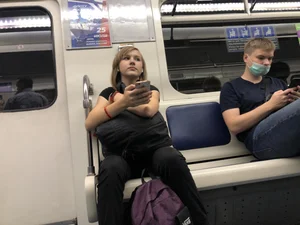 Adorable Cute Teen Girl With a Kitty in Her Backpack Subway Gallery