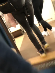 Girl in Tight Jeans with Thin Hot Legs Subway Creepshot
