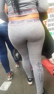 Unbelievable chick in see through leggings panty line