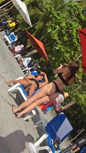 Black bikini on beach