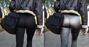 Beauty in transparent leggings