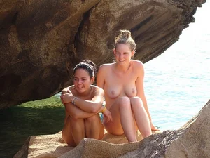 Nude beach and topless girls