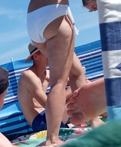 Hot girl in white bikini