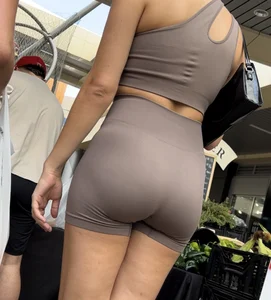 Tall brunette in brown shorts showing off her nice legs and booty (OC)