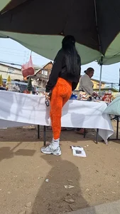 Slim latina perfect body in orange leggings [oc]