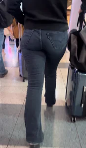 PAWG Hotwife in Tight Jeans Capped at Airport (OC + GIFS)