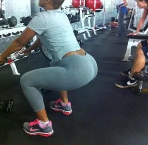 Big Ass Chubby Girl Doing Squats in Yoga Pants