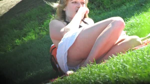 Bunch of sexy girls upskirted at parks showing their panties and asses