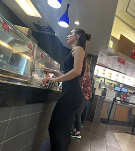 Fat booty brunette in tight black dress (oc)