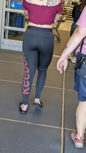 Tight girl in black Reebook legging. OC