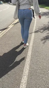Juicy student ass in a tight pants