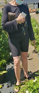 Milf shopping in spandex shorts with vpl