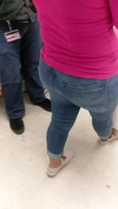 Juicy Ass in Tight Jeans Closeup Creepshot