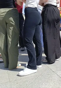 Nice round butt showing panties under legging