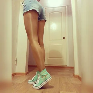 Legs and Ass in Pantyhose and Denim Shorts Home Candid