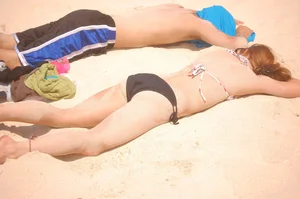 Various sexy candid girls in bikinis at the beach