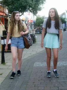 Various sexy teens in little shorts