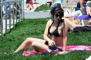 Candid beach and bikini babes