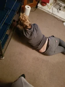 Girl Lying on the Floor Whale Tail Creepshot