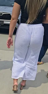 Church girl in white pants