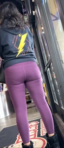 Nerdy Indian MILF purple leggings