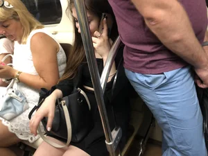 Awesome legs of a subway girl
