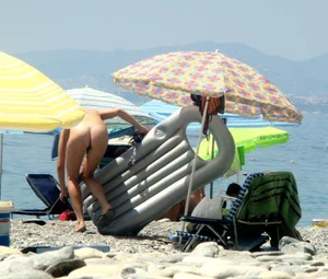 Nude beach and topless girls