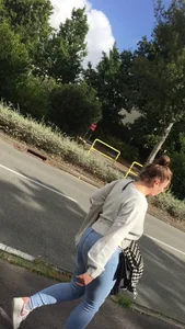 Juicy student ass in a tight pants